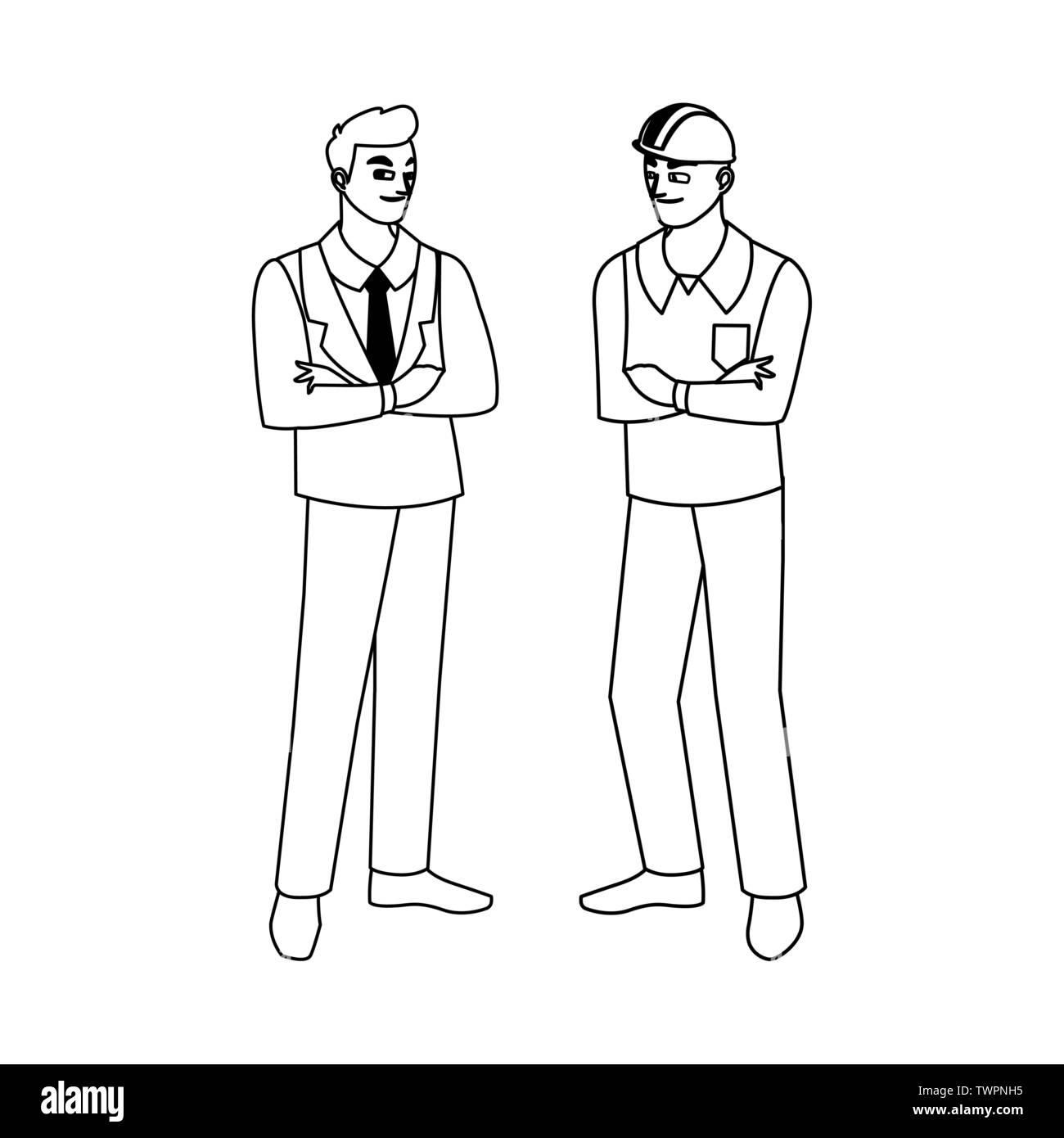 builder constructor with engineer characters vector illustration design ...