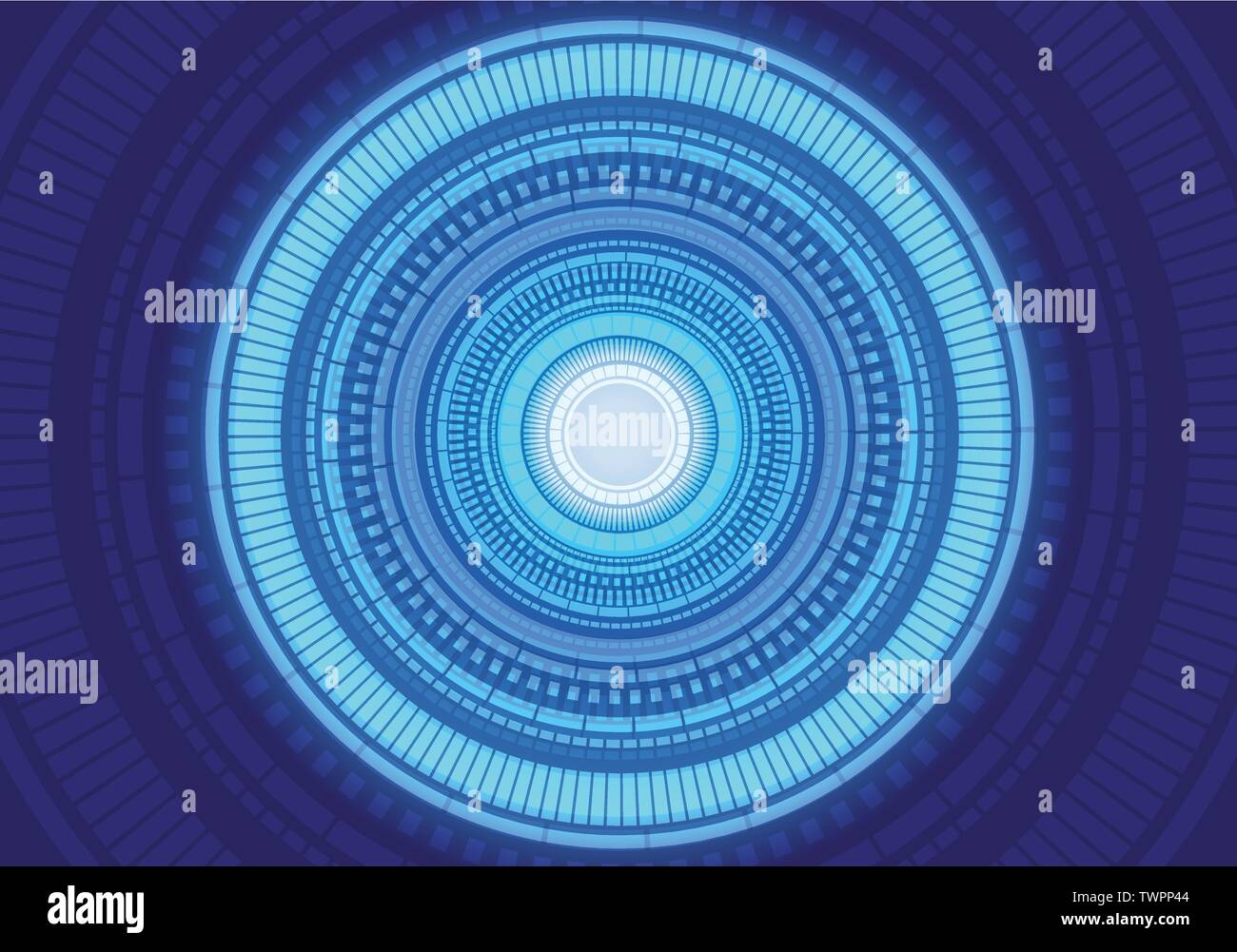 Abstract Blue Light Circle Energy Power Technology Design Modern