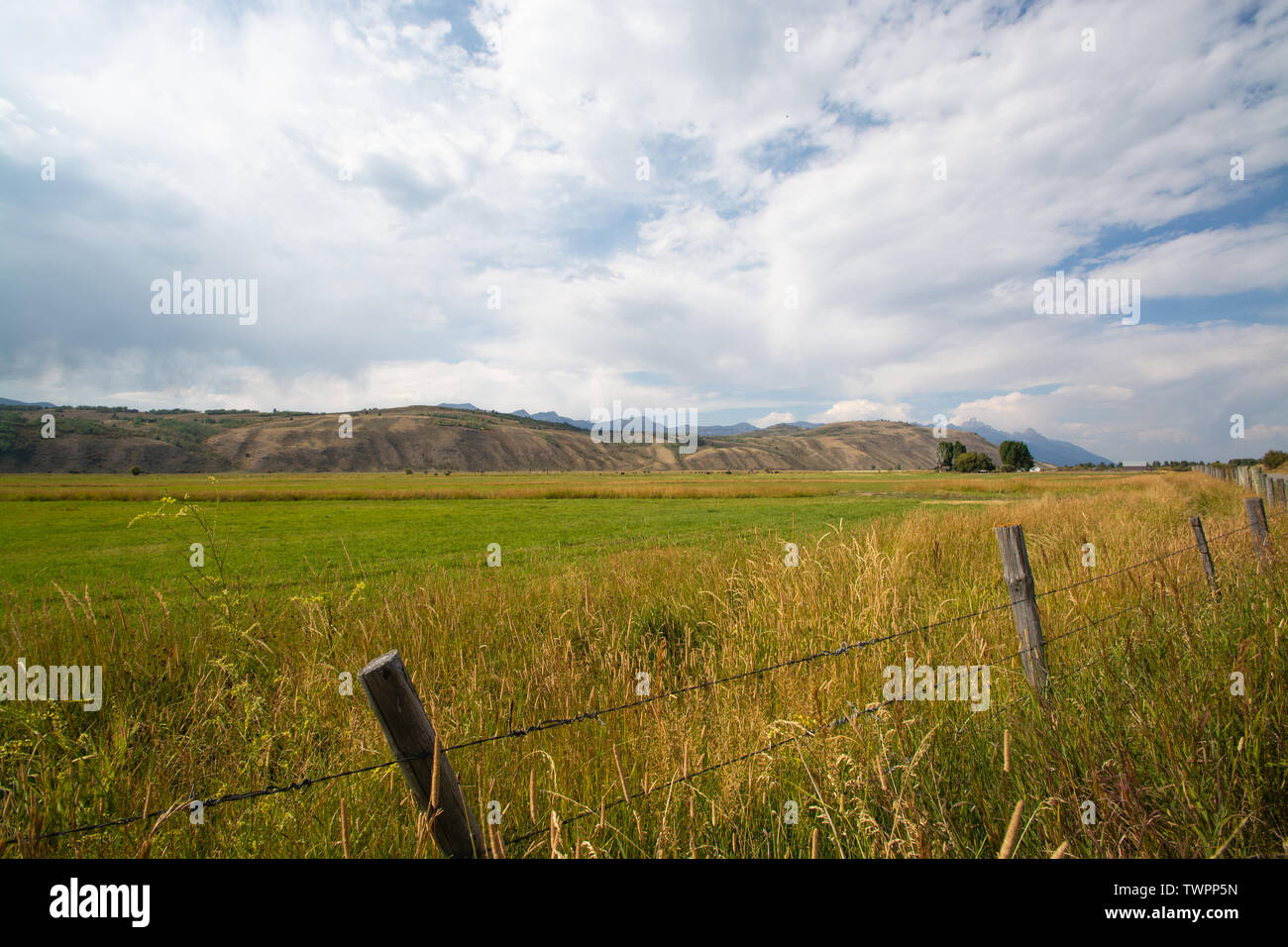 Farmland, Rocky Mountains Range, Grand Teton National Park, Wyoming