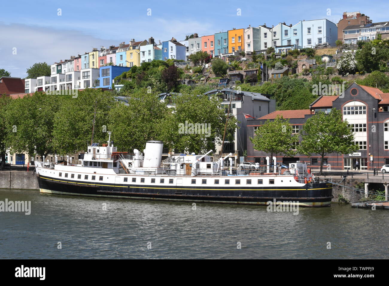 The Grain Barge floating restaurant, Bristol, UK Stock Photo Alamy
