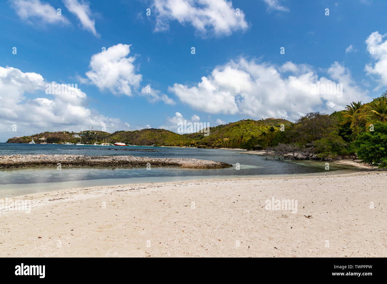 Saint Vincent and the Grenadines, Britannia bay beach, Mustique Stock