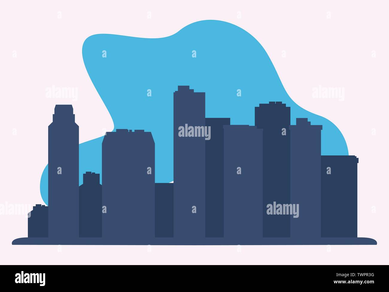 urban landscape with high skyscrapers vector illustration Stock Vector ...