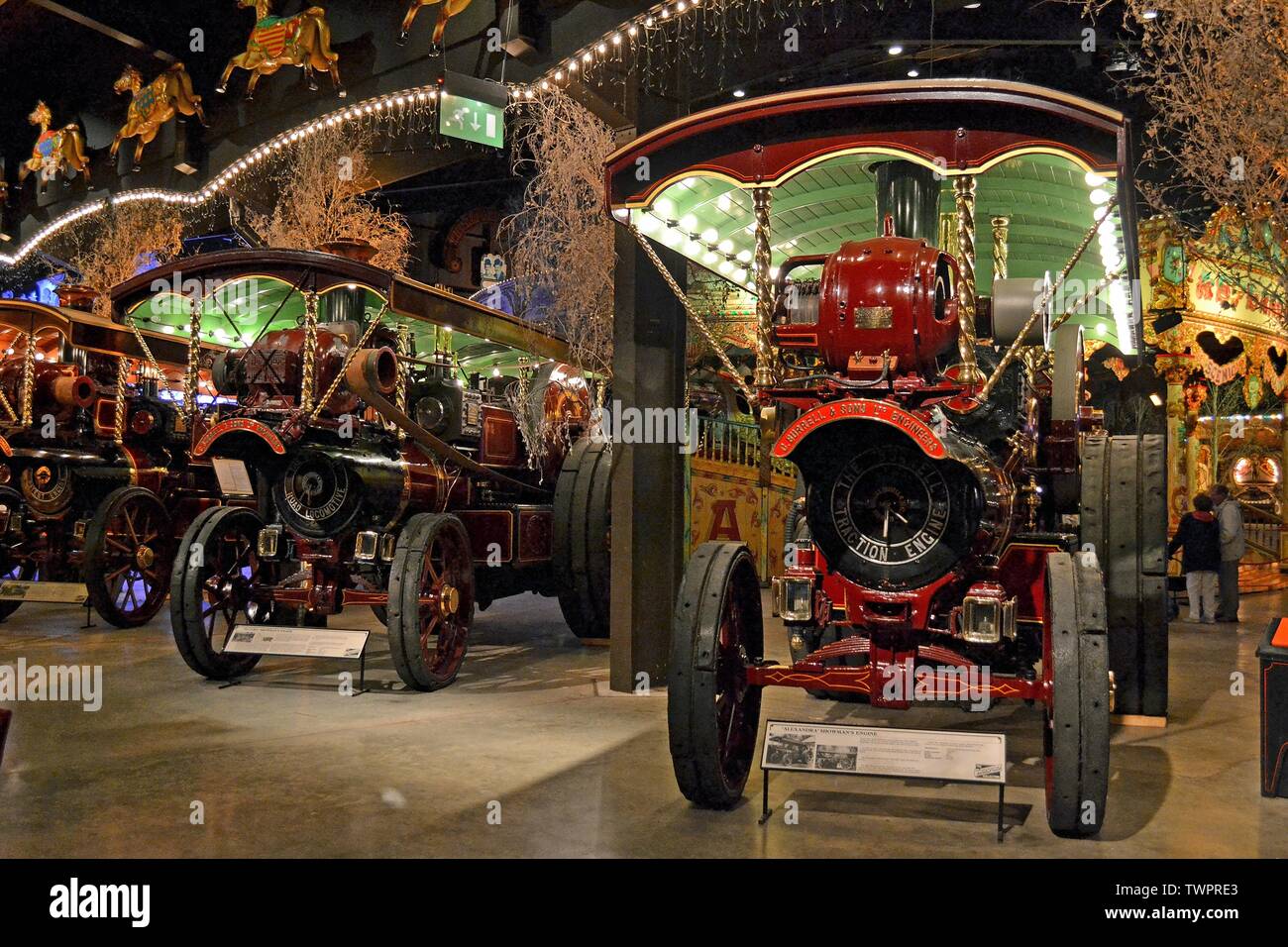 Victory and Alexandra, Showman's Engines at The Thursford Collection, Thursford, Fakenham, Norfolk, UK Stock Photo