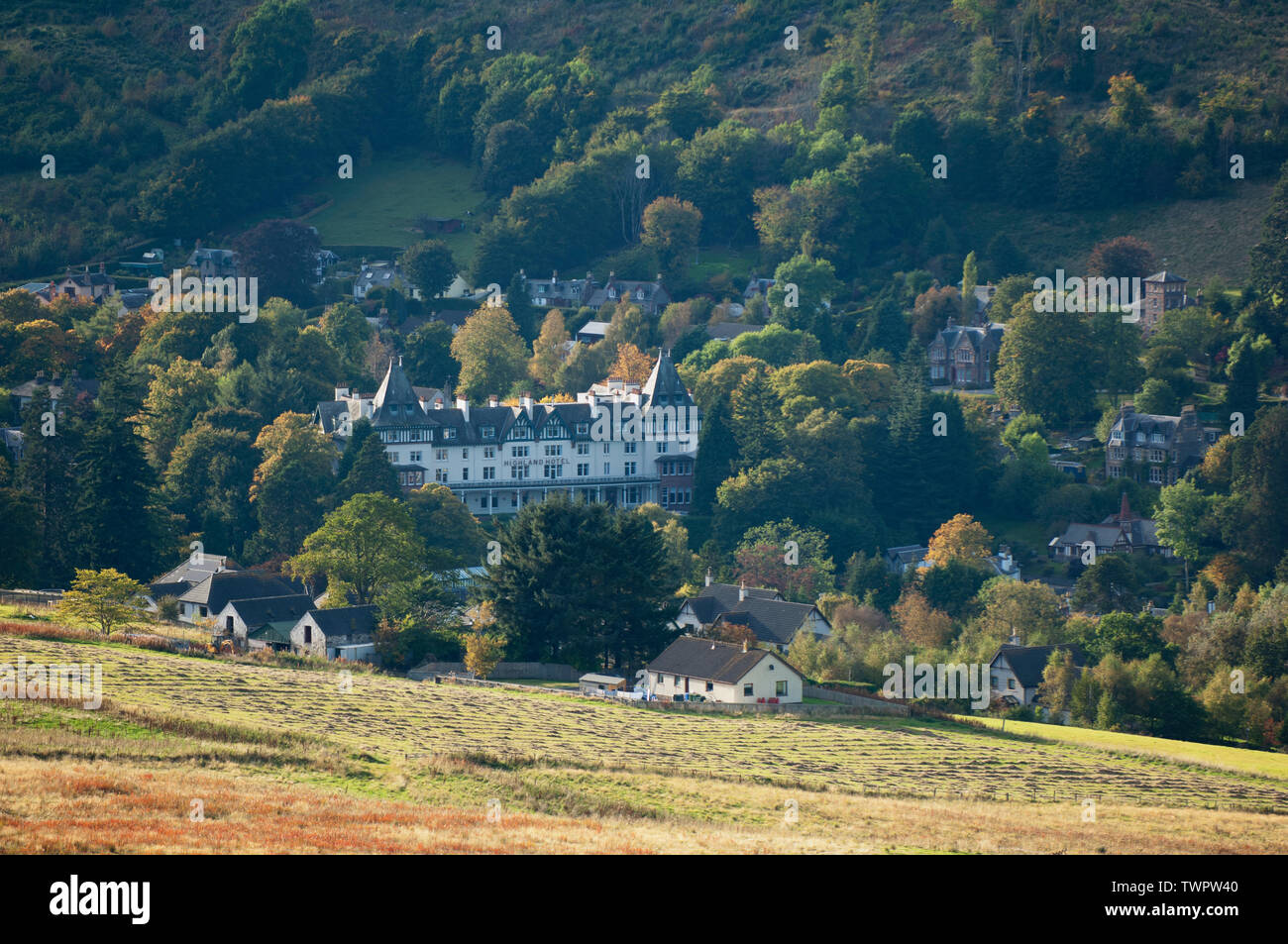 The village of Strathpeffer in autumn - Ross-shire, Scotland. Stock Photo