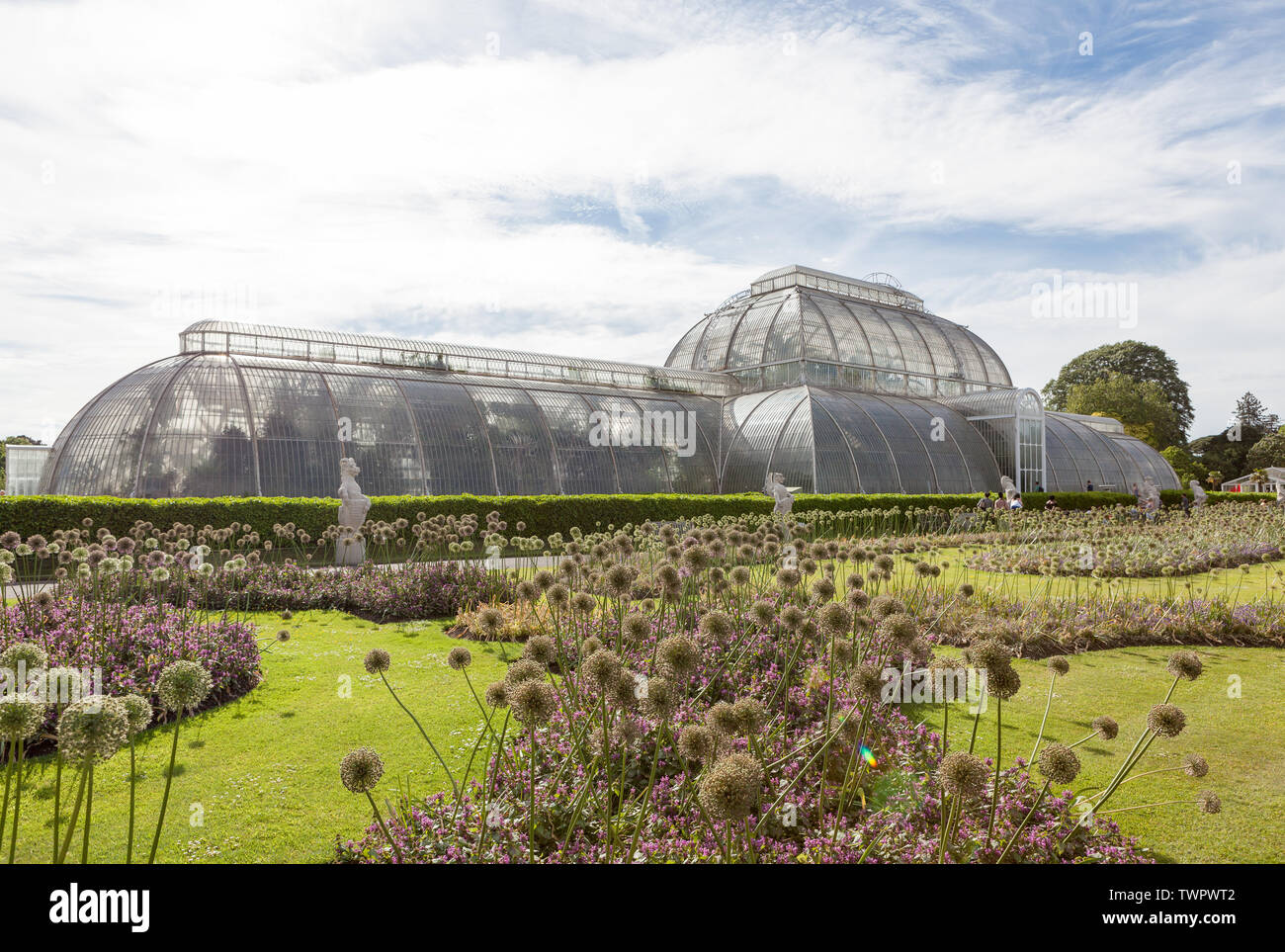View from the parterre of the famous Palm House in Kew Gardens, Richmond. Stock Photo