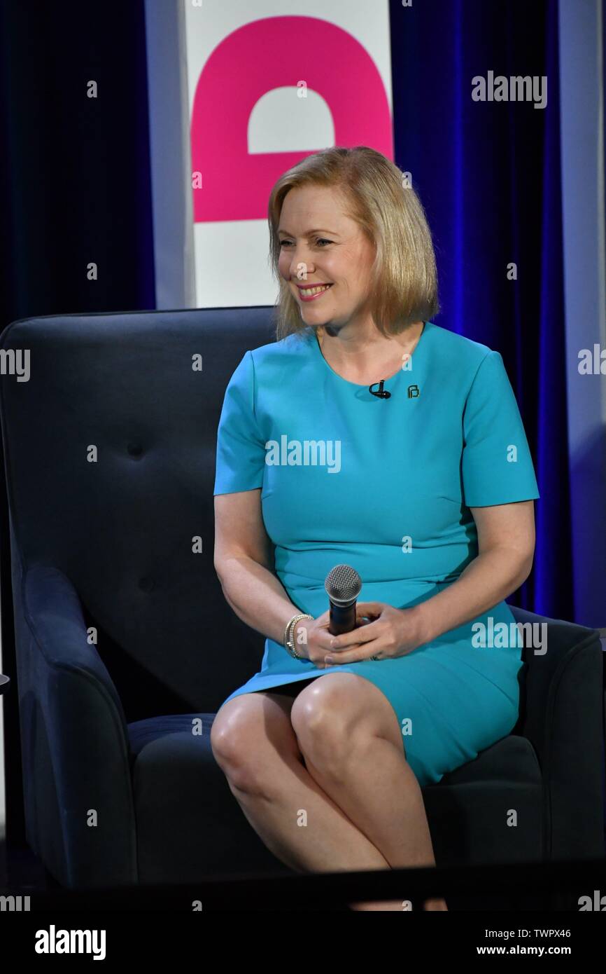 Columbia, South Carolina, USA. 22nd June 2019.  Democratic presidential hopeful Sen. Kirsten Gillibrand addresses the Planned Parenthood Action Fund Candidates Forum June 22, 2019 in Columbia, South Carolina. A slate of 20 Democratic presidential contenders are addressing the gathering of supporters of reproductive rights. Stock Photo