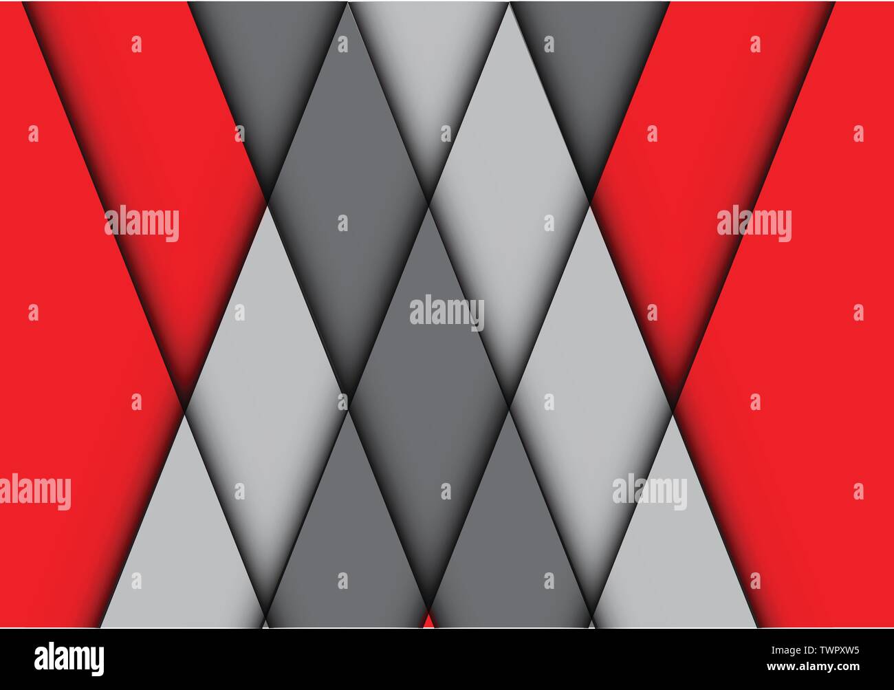 Abstract red grey cross overlap diamond shape design modern background vector illustration. Stock Vector