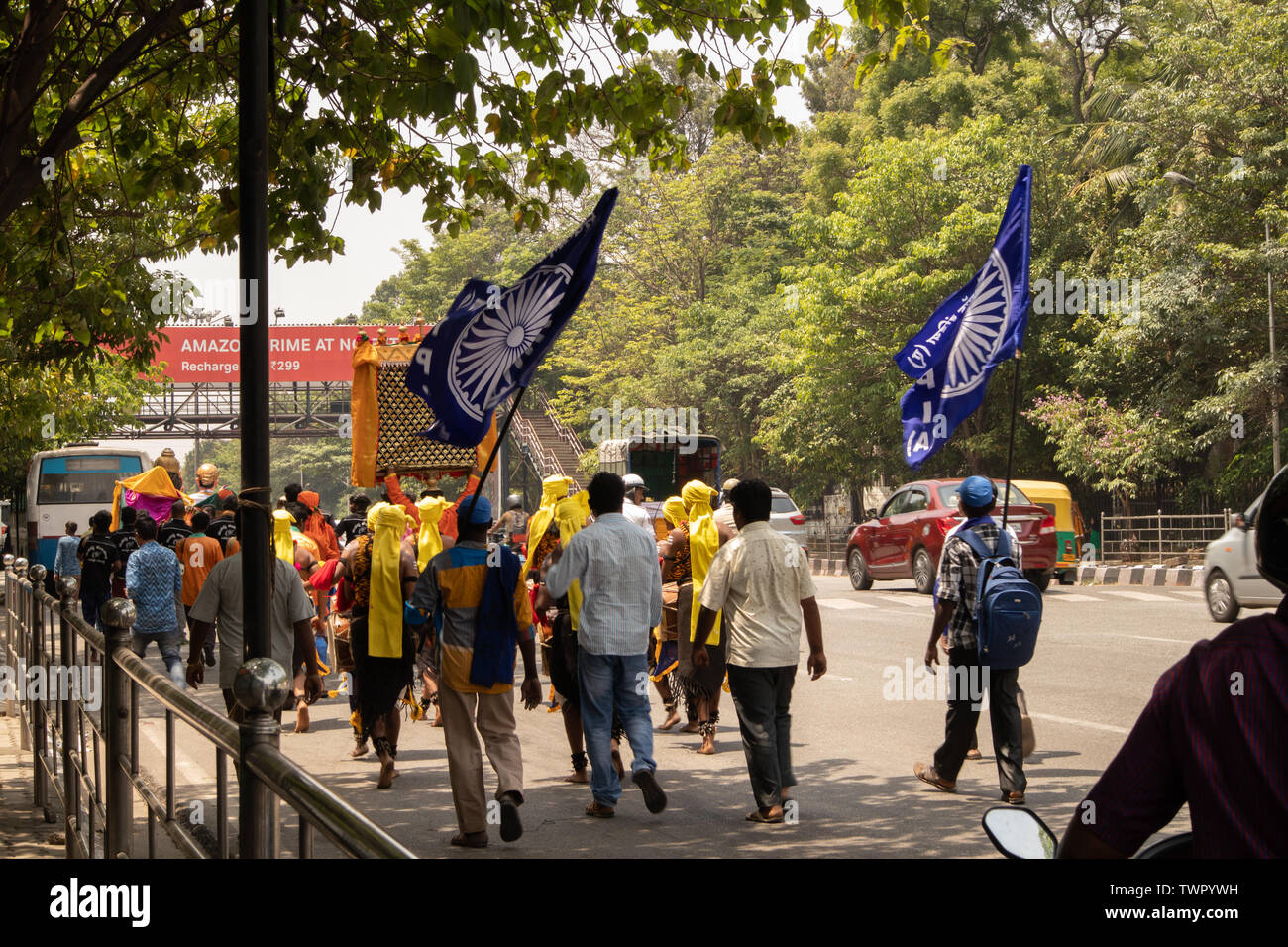 Bangalore, Karnataka India-June 04 2019 : Procession of Samata Sainik Dal Moving near Freedom Park Bengaluru, India. Stock Photo
