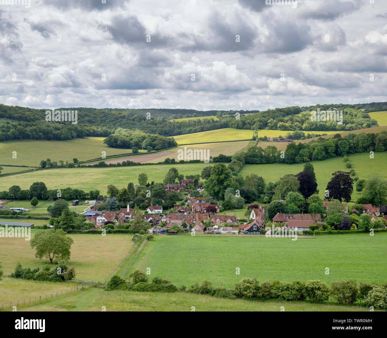 Turville village in the chiltern hills. Buckinghamshire, England Stock Photo