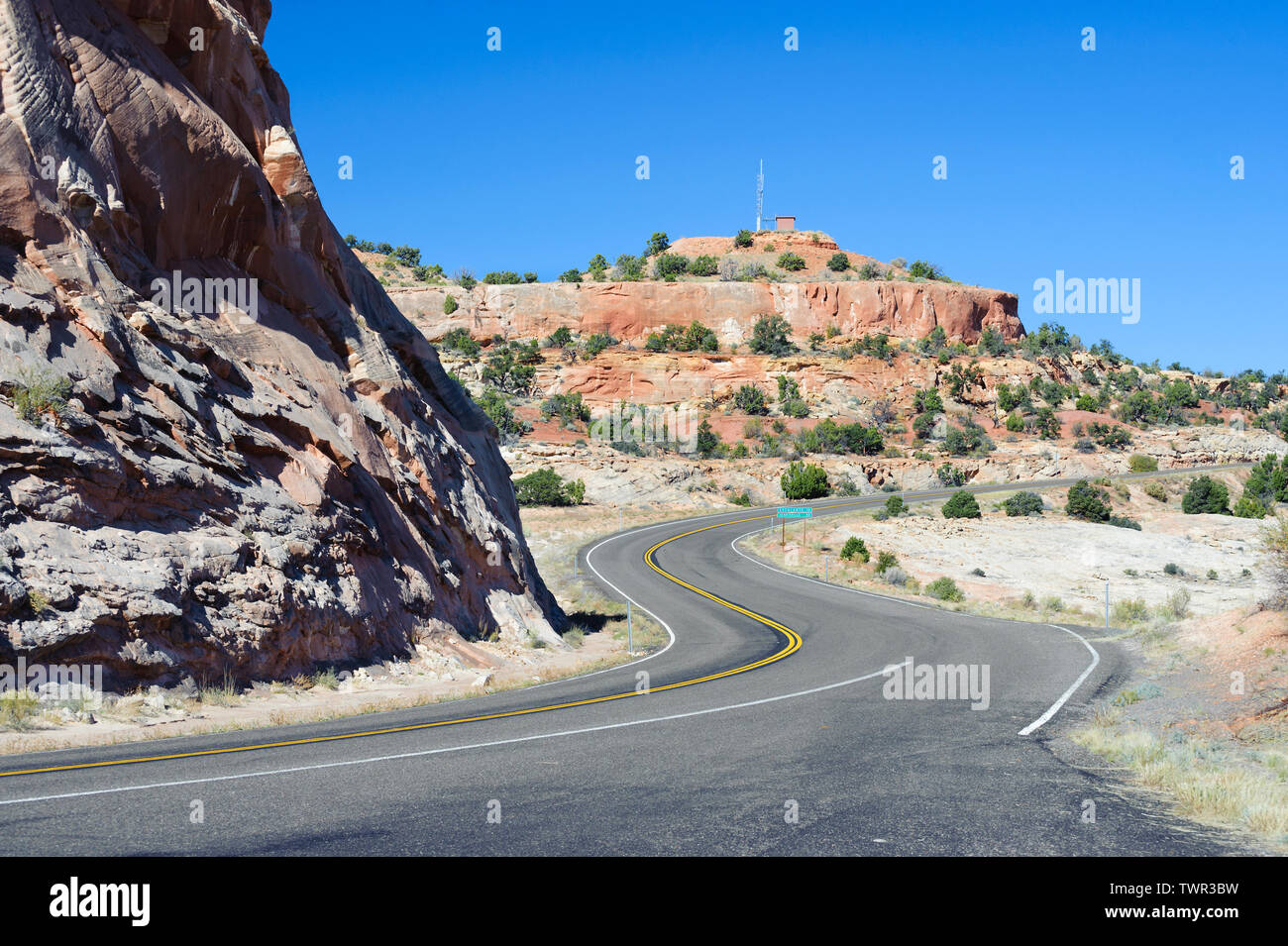 Scenic Byway 12, 10 miles west of Escalante, Utah, USA. Stock Photo
