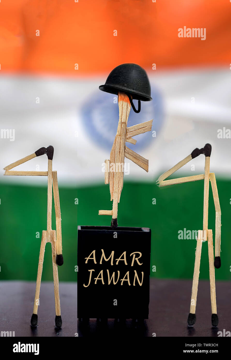 Creative Photography of Amar Jawanusing Matches Stick Stock Photo