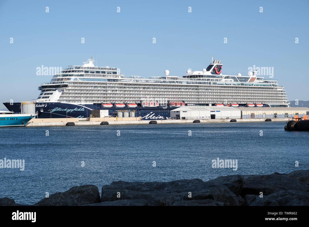 Cruise ship Mein Schiff 2 operated by TUI at berth in Gibraltar Stock Photo