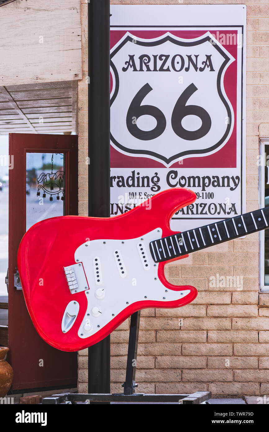 On the corner in winslow arizona is the Trading Company store Stock Photo