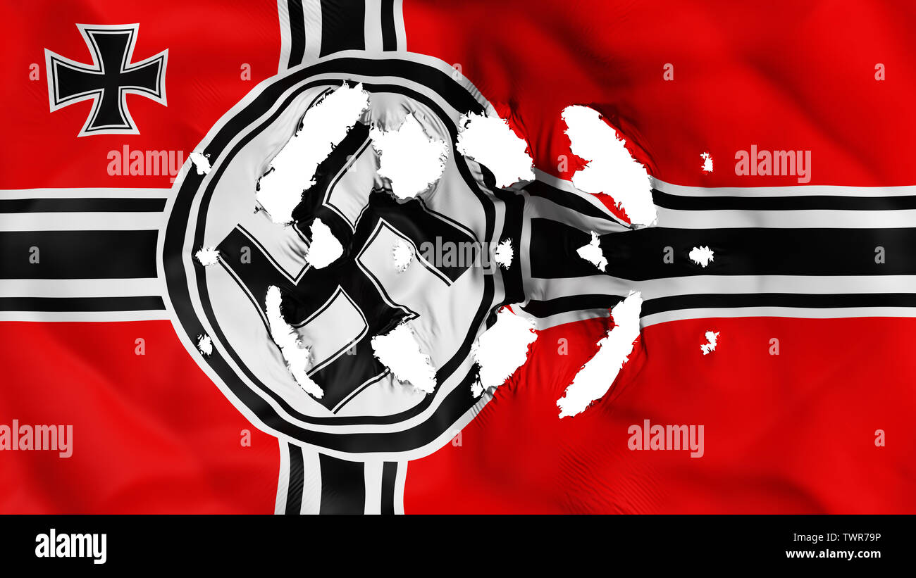 Germany Nazi flag with a small holes Stock Photo