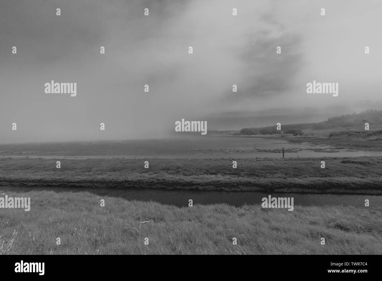 Foggy morning on Whidbey Lake Stock Photo Alamy