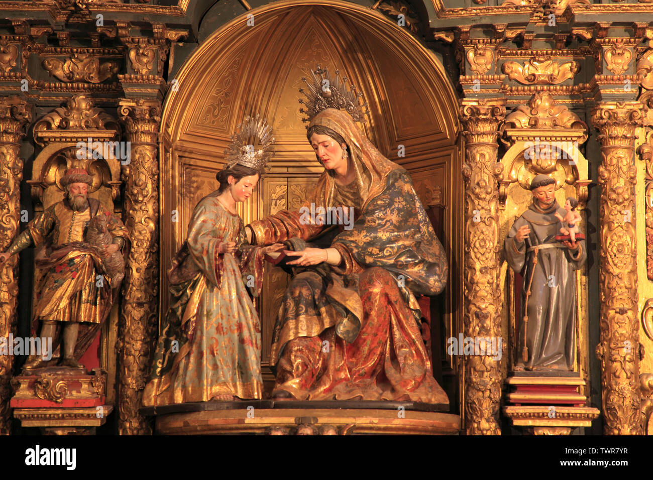 Spain; Andalusia; Seville; Iglesia San Salvador, church, interior, Stock Photo