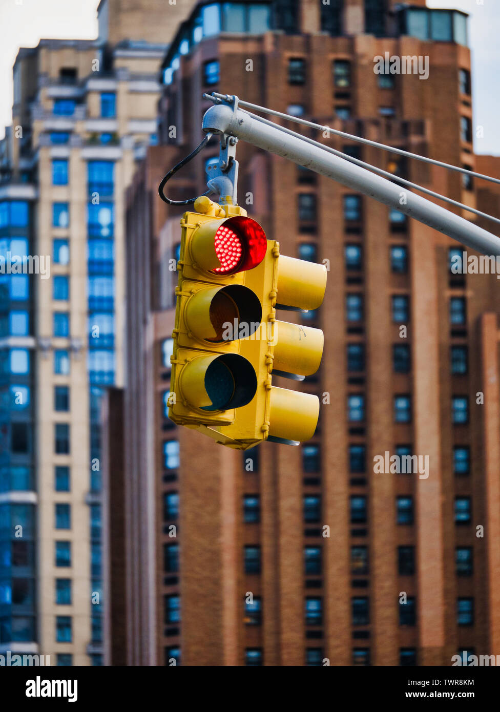 Red traffic light in Manhattan New York city Stock Photo Alamy