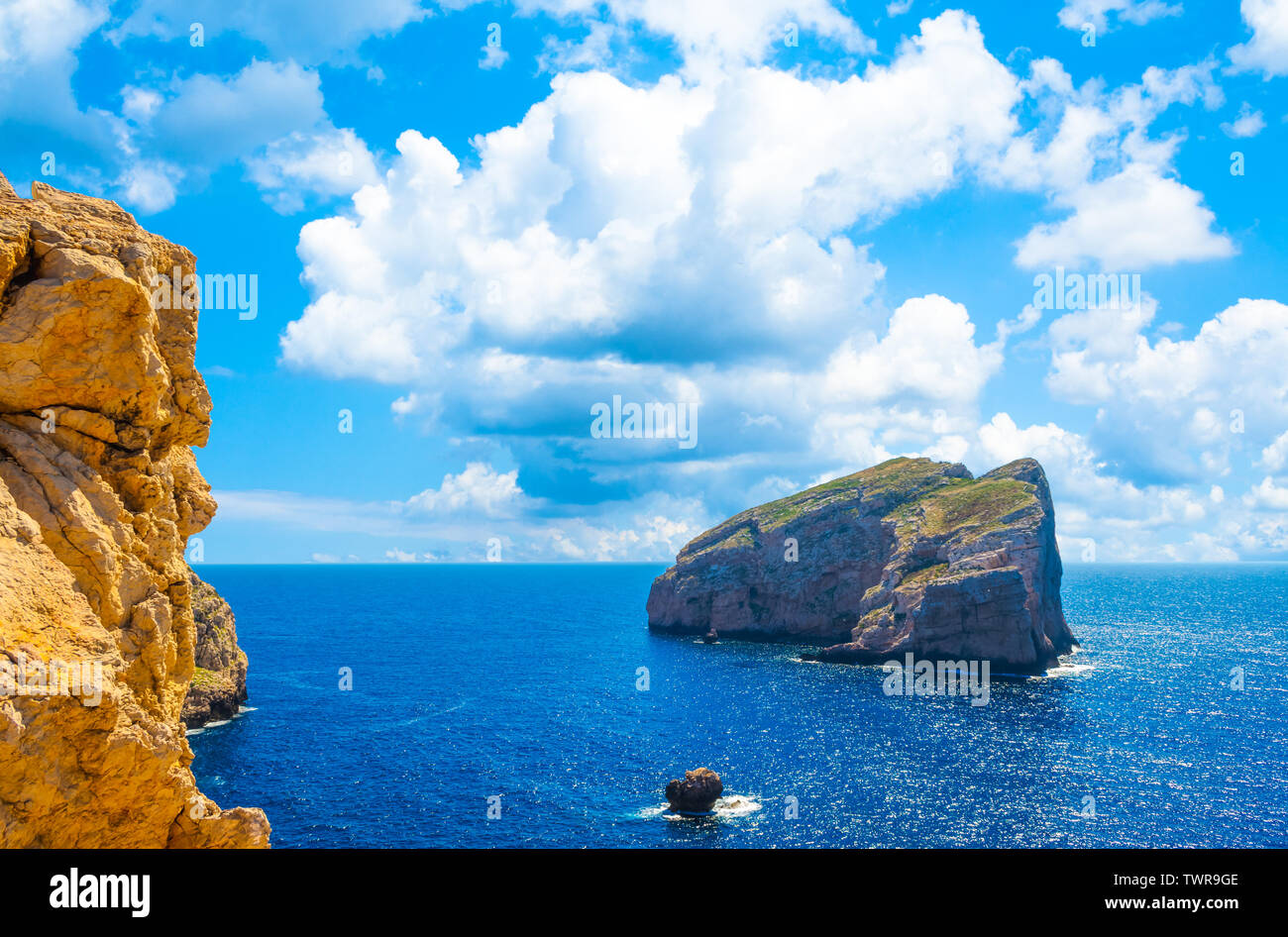 Landscape of coast of Capo Caccia Stock Photo