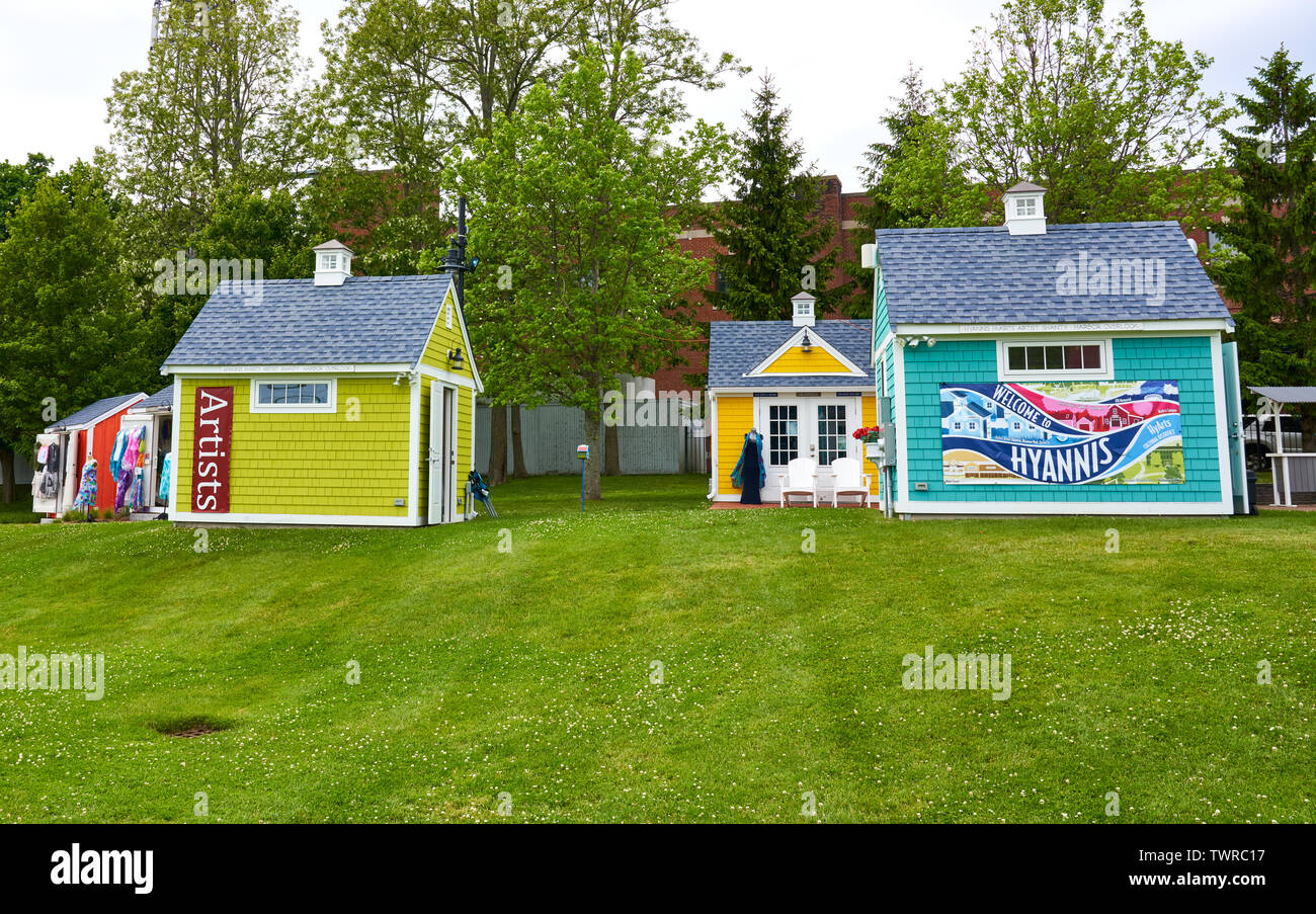Upper Loop Local Artist Shanties With Welcome To Hyannis Banner In