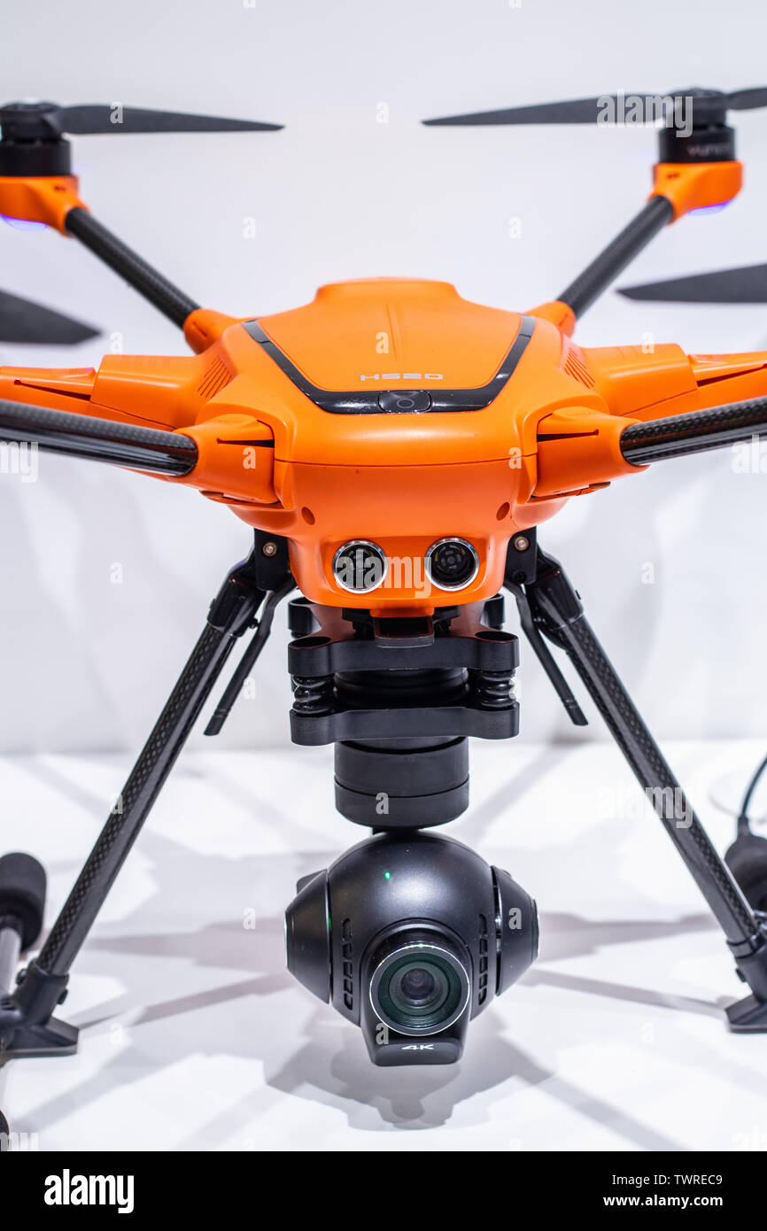 Berlin, Germany, Aug 30, 2018 Yuneec H520 E90 4k Camera Drone unmanned  aerial vehicles UAV, Yuneec exhibition showroom, Global Innovations Show  IFA Stock Photo - Alamy