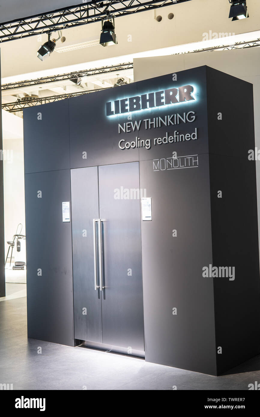 Berlin, Germany, August 30, 2018, Liebherr fridge refrigerator freezer