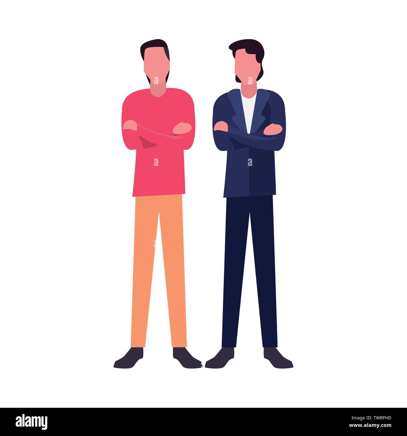 two men avatars on white background vector illustration Stock Vector ...