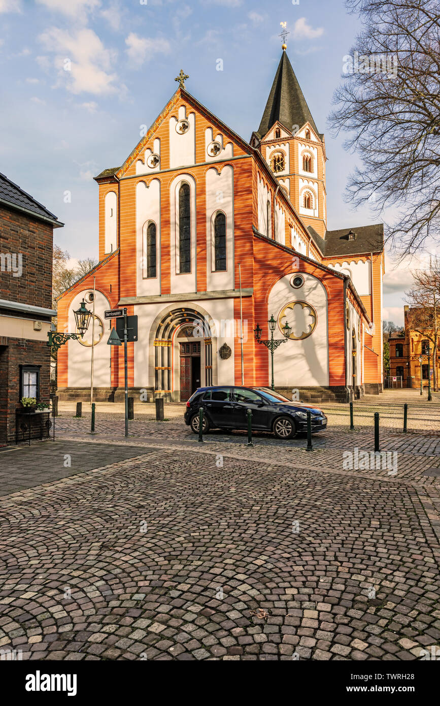 Gerresheim View at St. Margareta Catholic parish church in Dusseldorf, Gerresheim ...