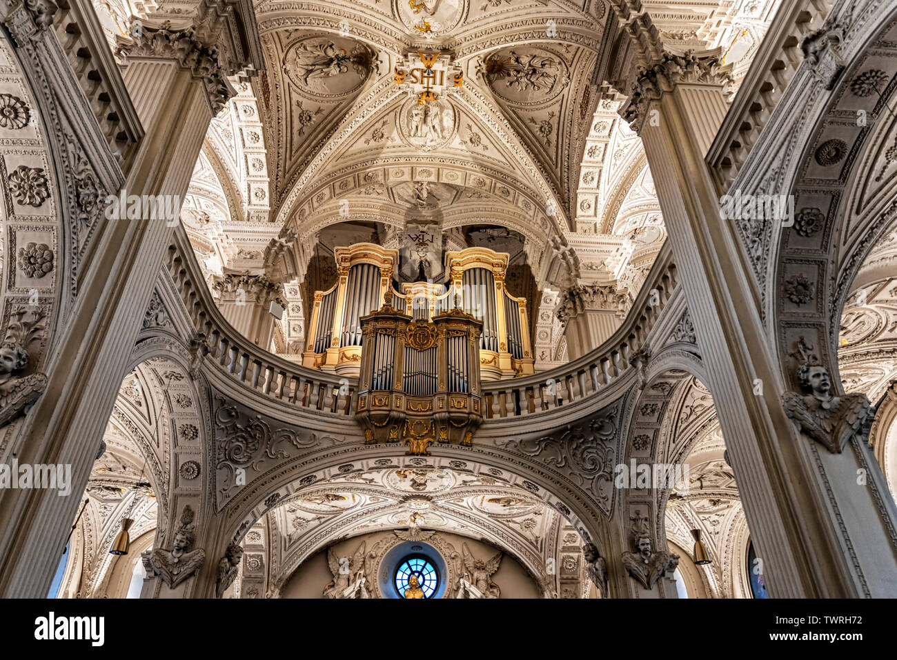 View at the interior of St. Andreas Kirche, Saint Andrews church, Duesseldorf, Germany Stock Photo