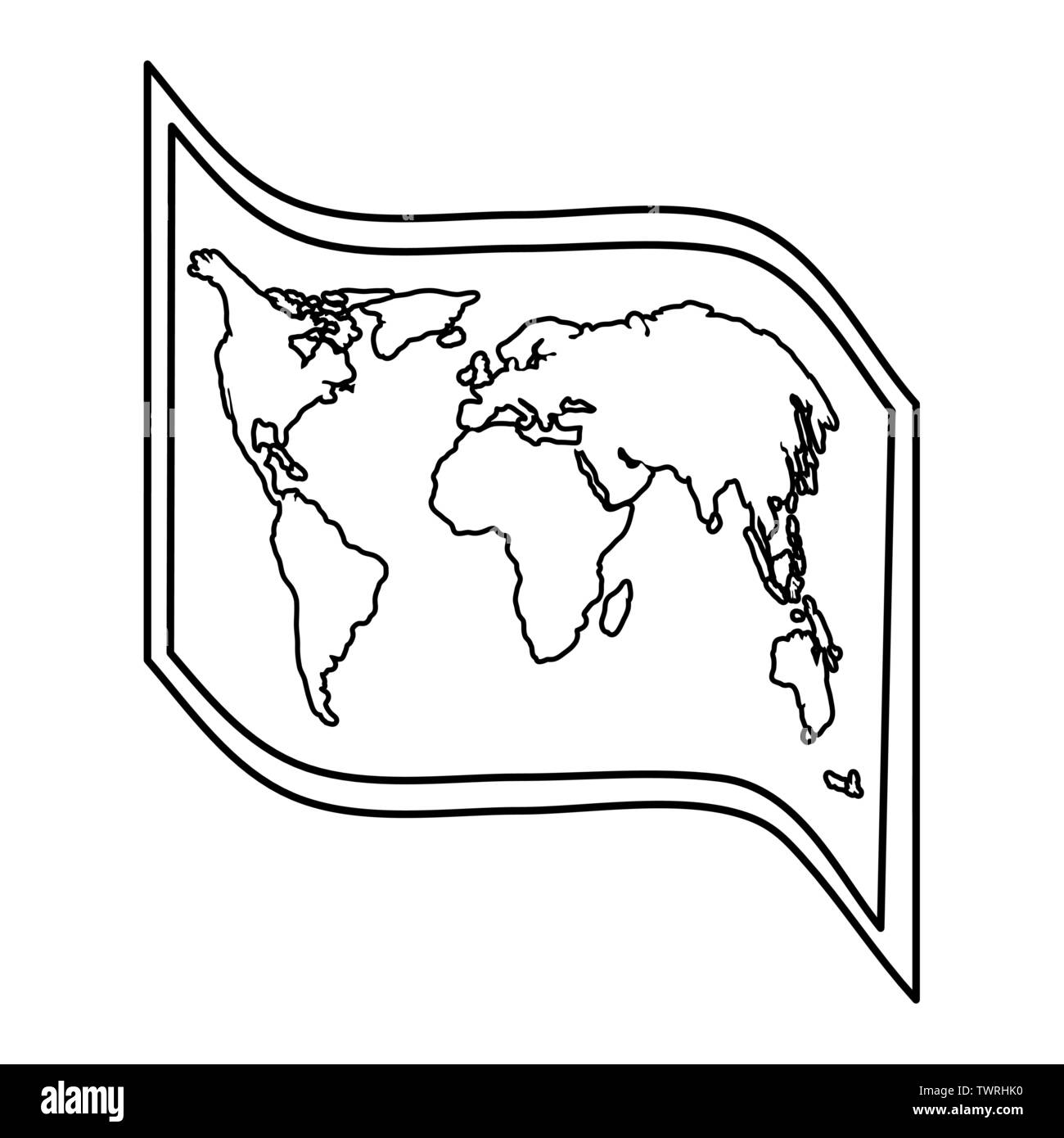 world map paper guide icon Stock Vector Image & Art - Alamy