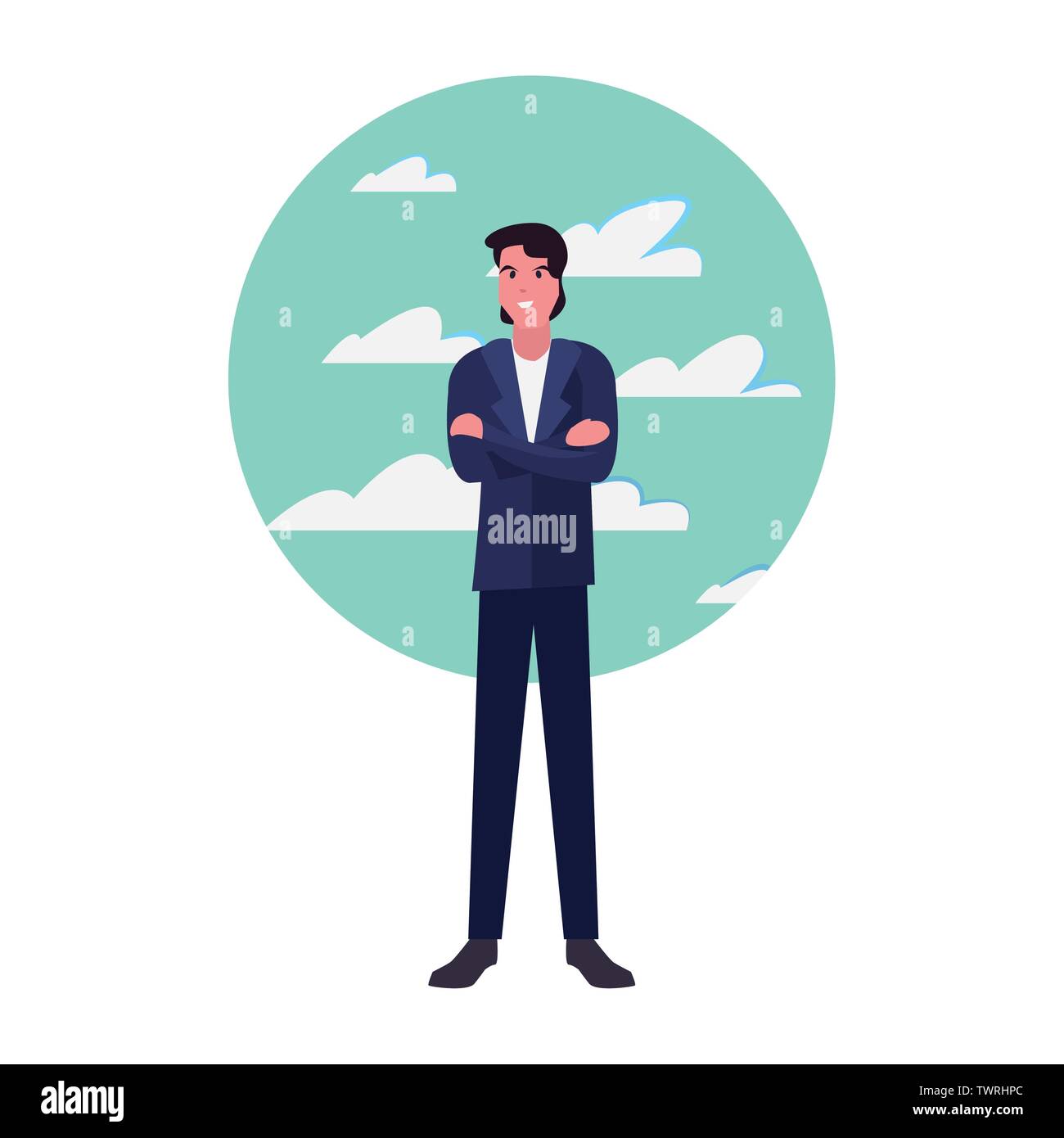man avatar character sky background vector illustration Stock Vector ...