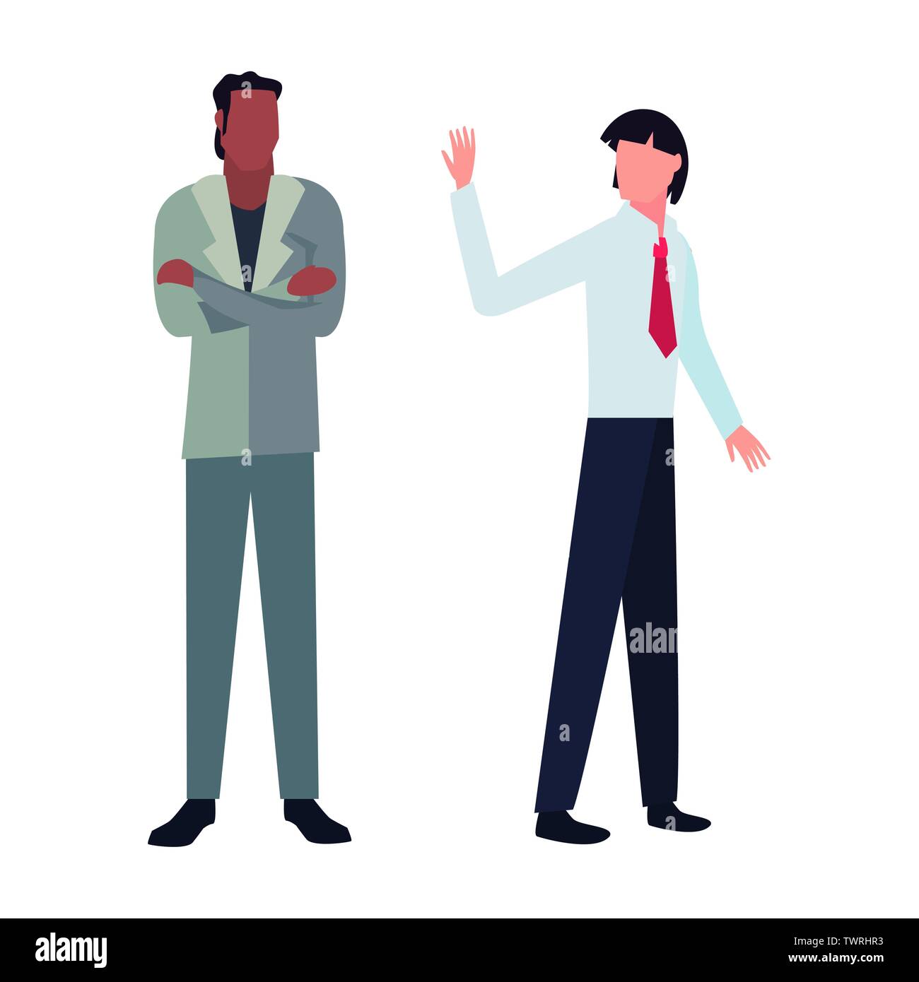two men avatars on white background vector illustration Stock Vector ...