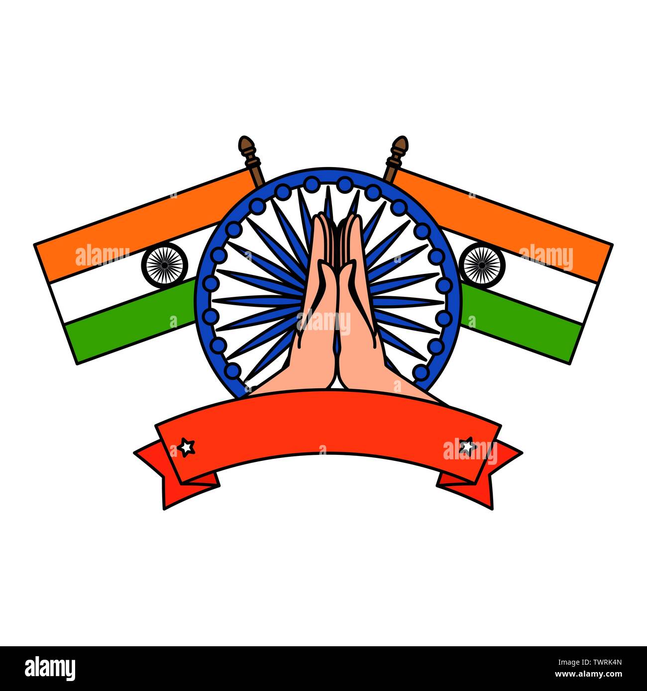 ashoka chakra with flags indian emblem Stock Vector Image & Art Alamy