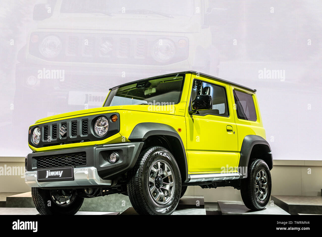 Paris, France, October 02, 2018: all new Suzuki Jimny 4th gen at
