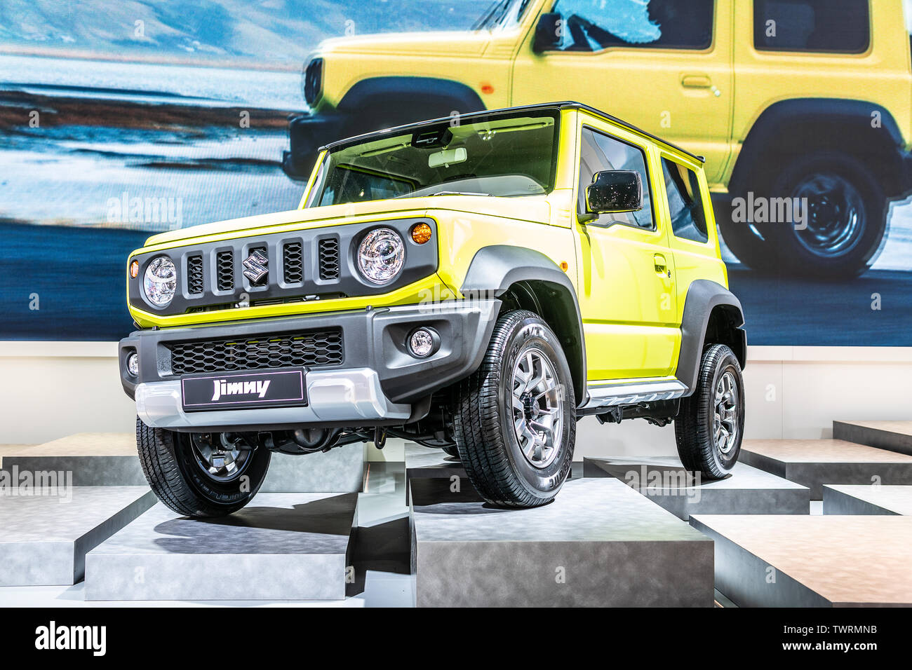 Paris, France, October 02, 2018: all new Suzuki Jimny 4th gen at