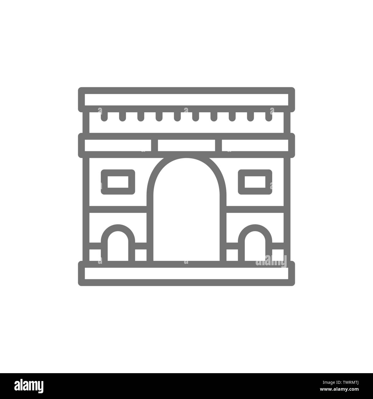 Triumphal Arch, landmark of Paris, France line icon Stock Vector Image ...