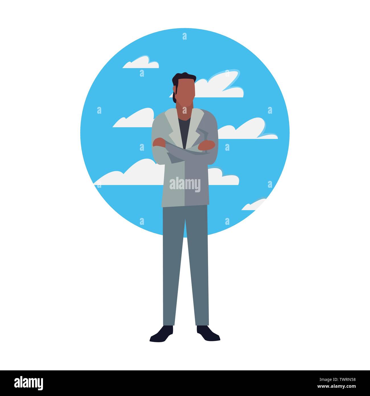 man avatar character sky background vector illustration Stock Vector ...