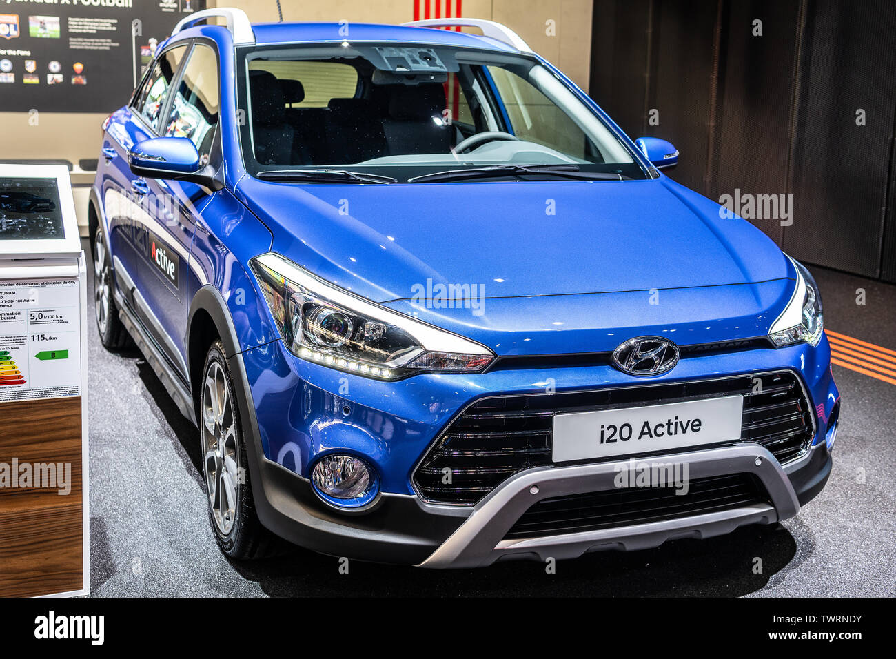 Paris, France, October 04, 2018 new Hyundai i20 at Mondial Paris Motor ...