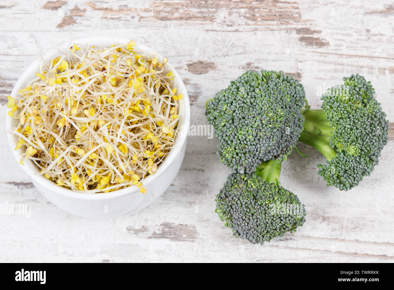 Nutritious broccoli sprouts and fresh vegetable as source natural