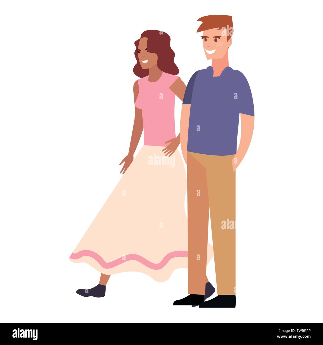 man and woman characters avatars on white background vector ...