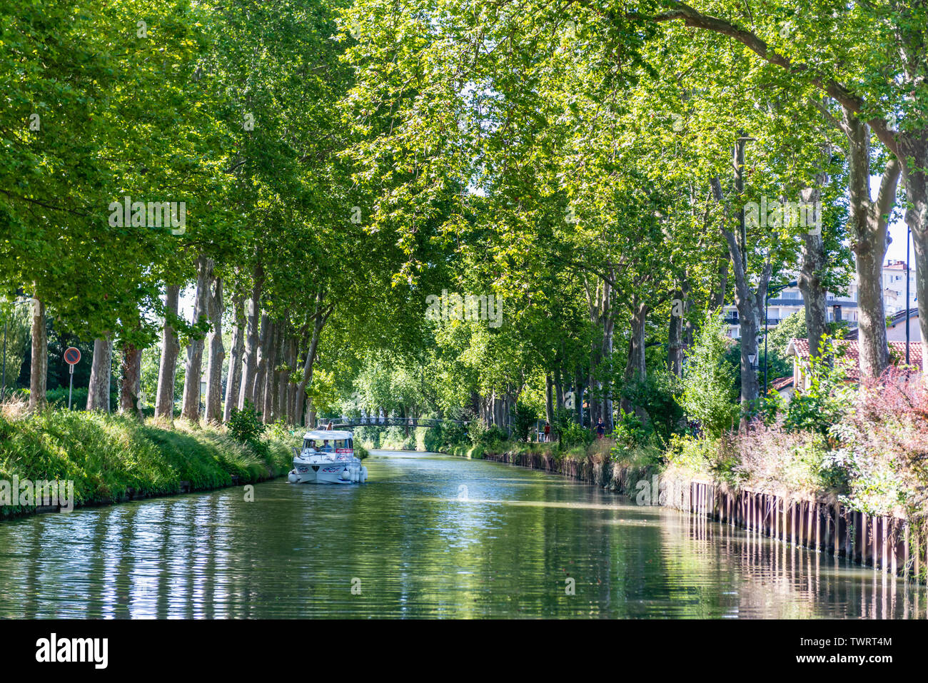 Toulouse,France - June.30.2018:Summer look on Canal du Midi canal in Toulouse, southern Franc Stock Photo