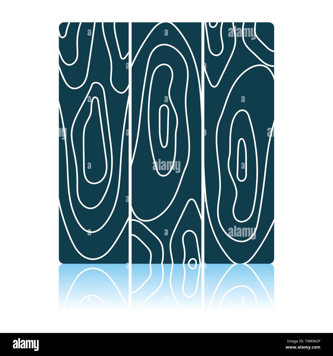 Icon Of Parquet Plank Pattern. Shadow Reflection Design. Vector Illustration. Stock Vector
