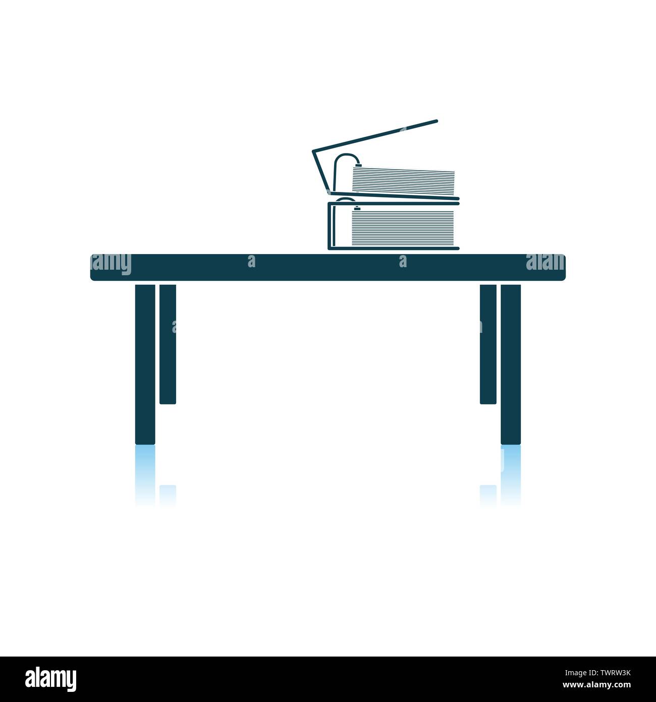 Office Low Table Icon. Shadow Reflection Design. Vector Illustration ...