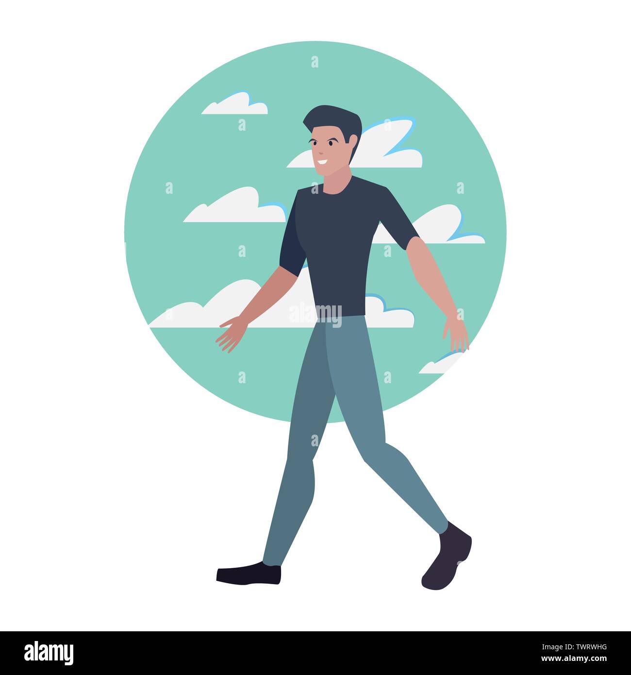 man avatar character sky background vector illustration Stock Vector ...