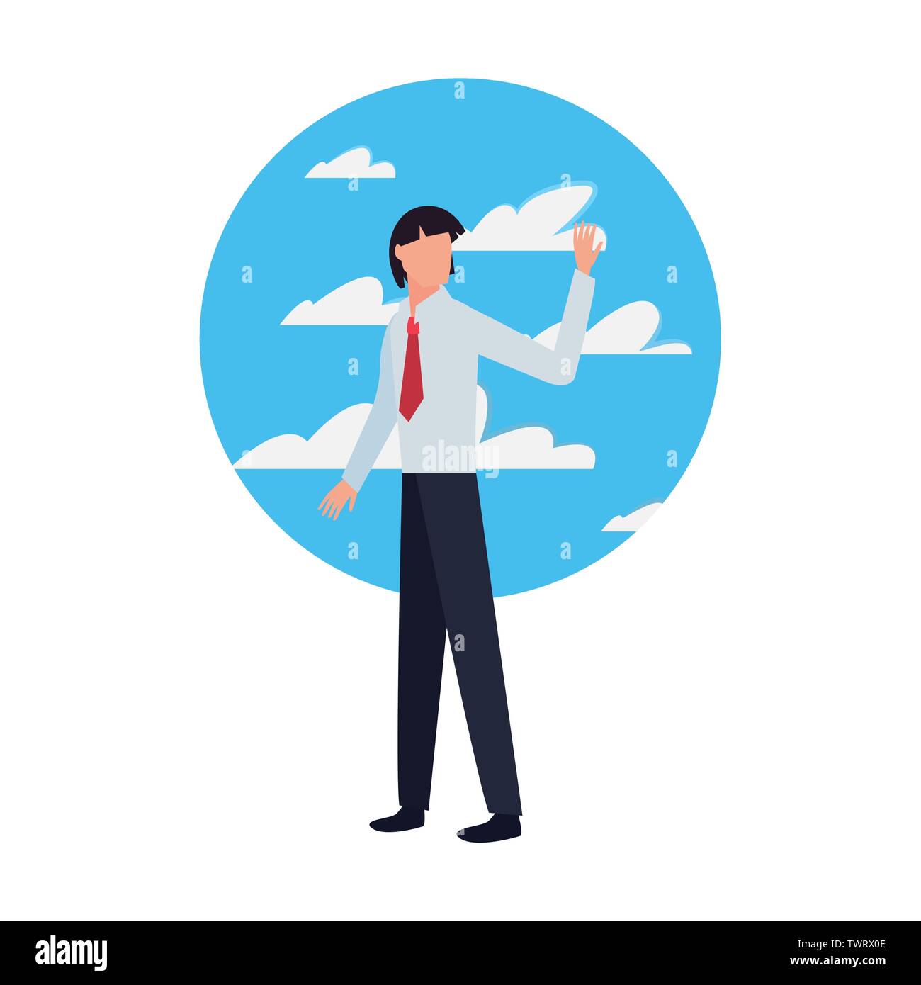 man avatar character sky background vector illustration Stock Vector ...