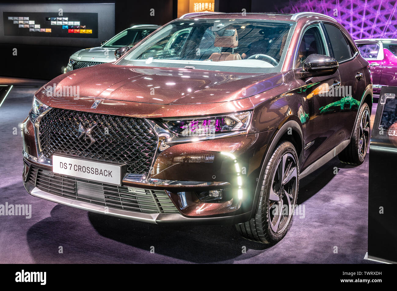 Paris, France, Oct 09, 2018 Citroen DS 7 Crossback 4x4 at Mondial Paris Motor Show, SUV car produced by French DS Automobiles Stock Photo