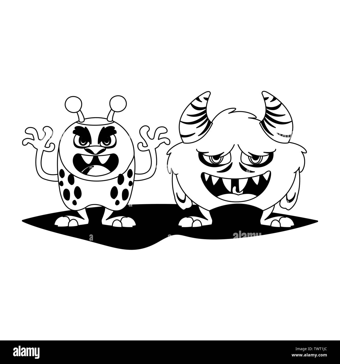 Aliens and monsters Black and White Stock Photos & Images - Alamy