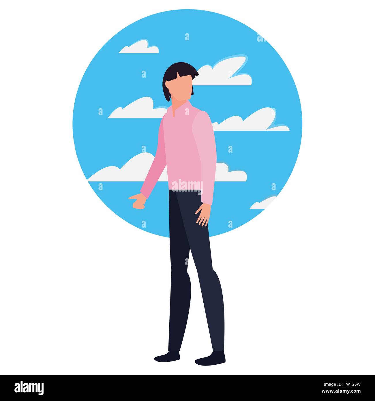 man avatar character sky background vector illustration Stock Vector ...