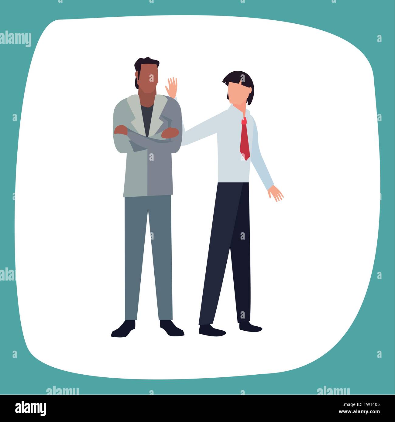two men avatars on white background vector illustration Stock Vector ...