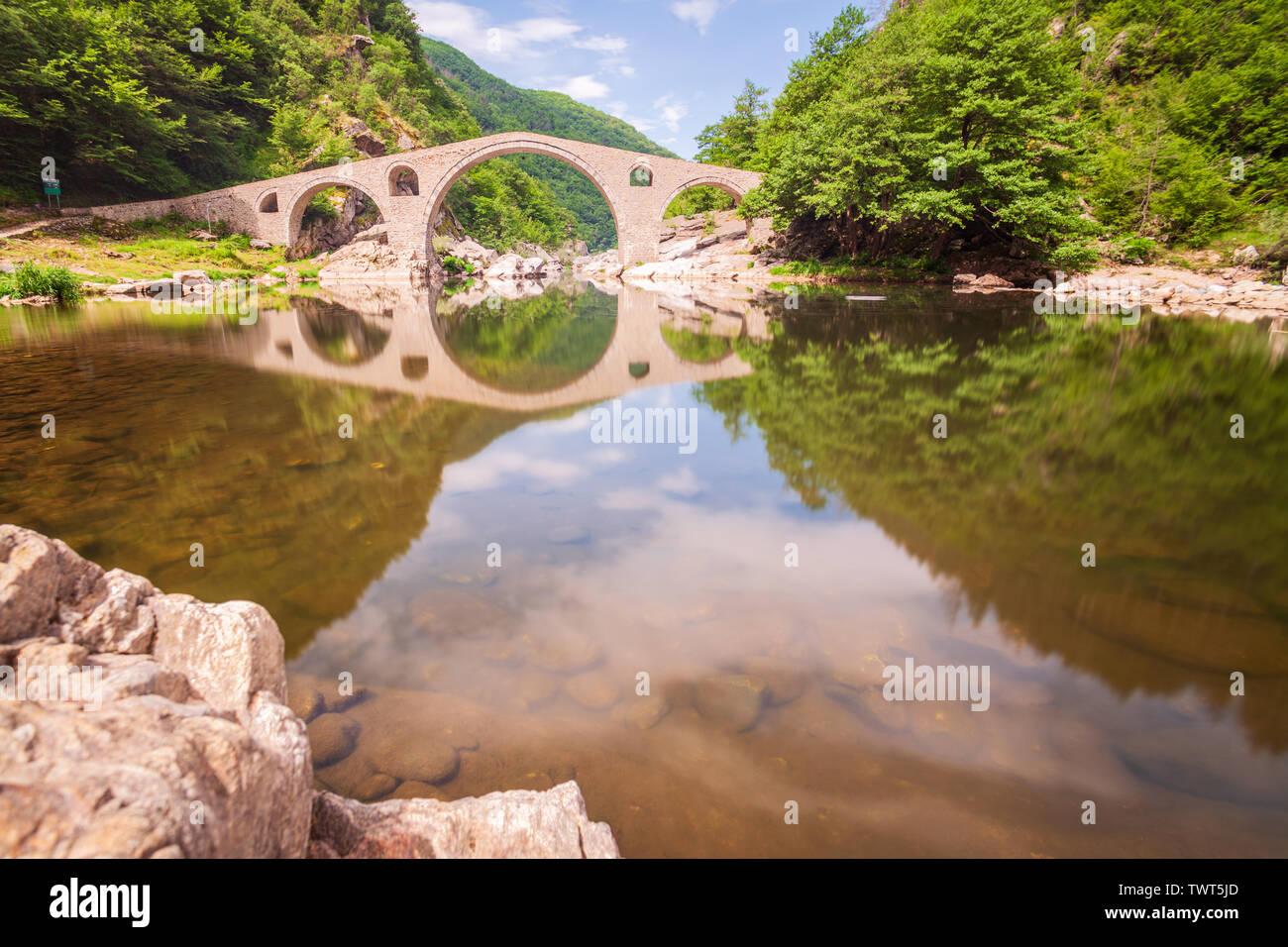 The Dyavolski most is an arch bridge over the Arda River situated in a ...