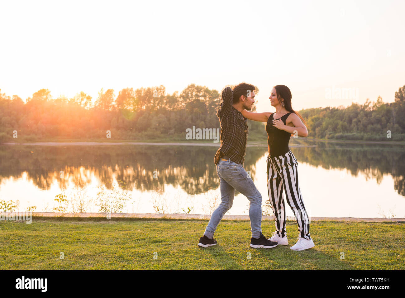 Kizomba, bachata, zouk and latin social dance concept Man and woman